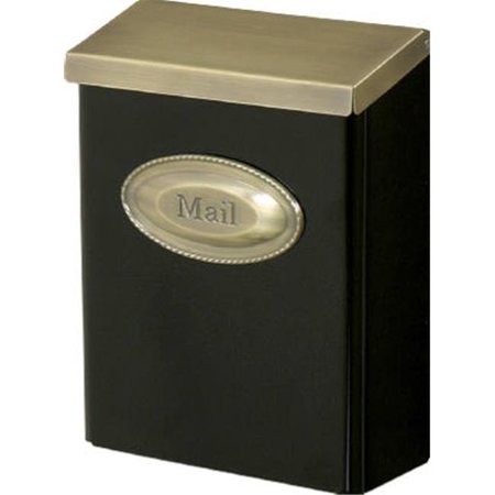 SOLAR GROUP Solar Group DVKGB000 Black With Brushed Brass Lid Locking Vertical Wall Mount Mailbox - Extra Large 724825